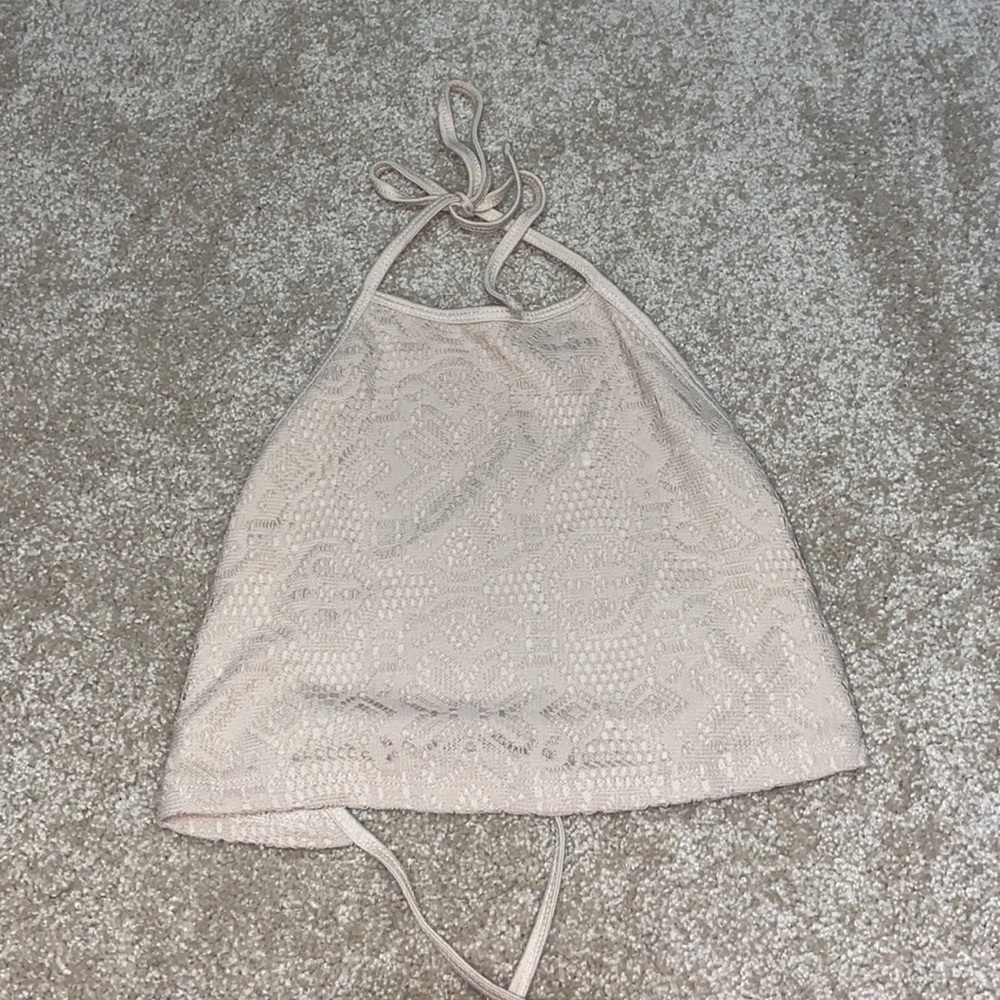 open back tied halter top
